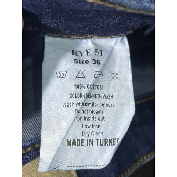 Rye 51 Jeans 36x29 High Rise Straight Leg Kenneth Wash Preppy Office - Picture 5 of 7